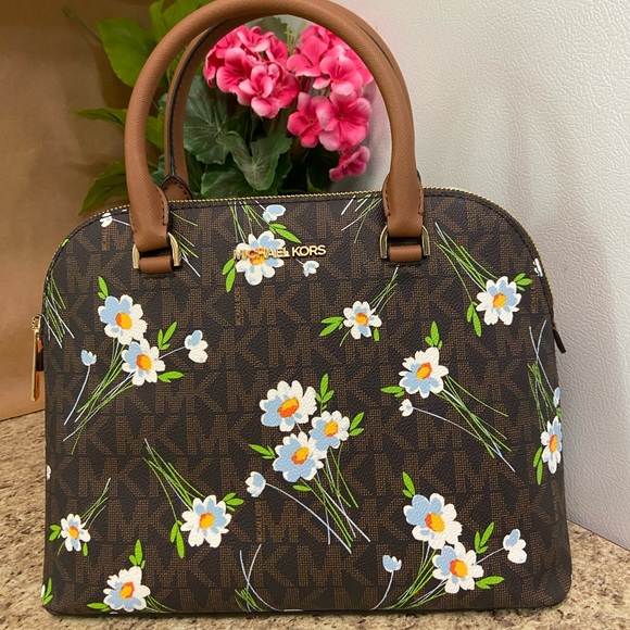 Michael Kors Cindy Floral Satchel - Picture 1 of 8